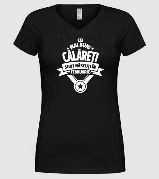 Cei mai buni călăreți sunt născuți în februarie model negru pe tricou