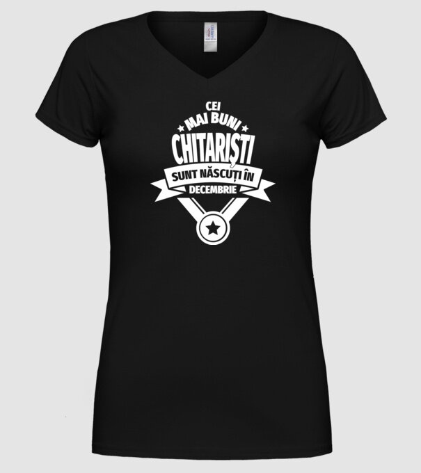 Cei mai buni chitariști sunt născuți în decembrie model negru pe tricou