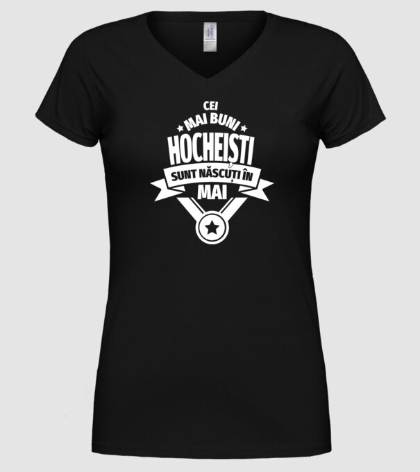 Cei mai buni hocheiști sunt născuți în mai model negru pe tricou