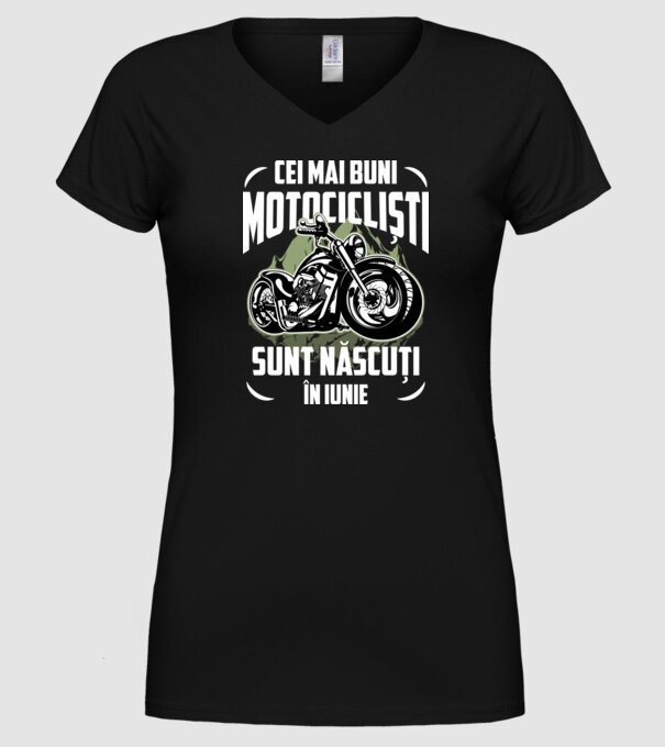 Cei mai buni motocicliști sunt născuți în Iunie model negru pe tricou