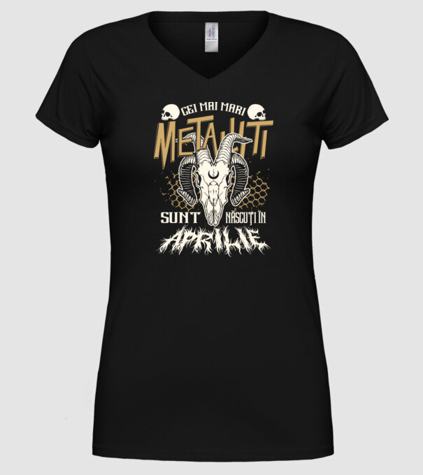 Cei mai mari metaliști sunt născuți în aprilie. model negru pe tricou