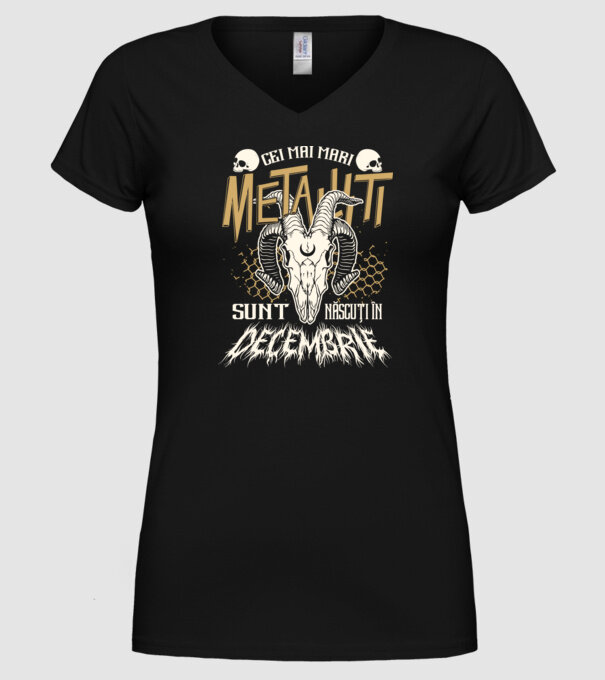 Cei mai mari metaliști sunt născuți în decembrie. model negru pe tricou