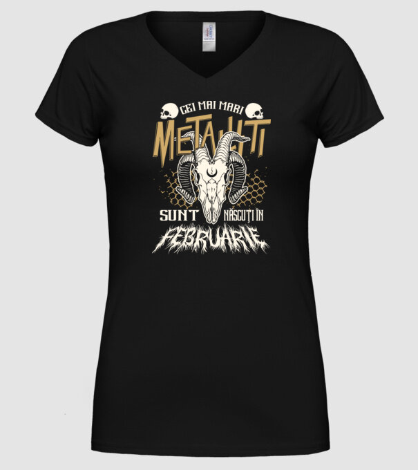 Cei mai mari metaliști sunt născuți în februarie. model negru pe tricou