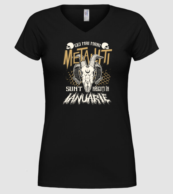 Cei mai mari metaliști sunt născuți în ianuarie. model negru pe tricou