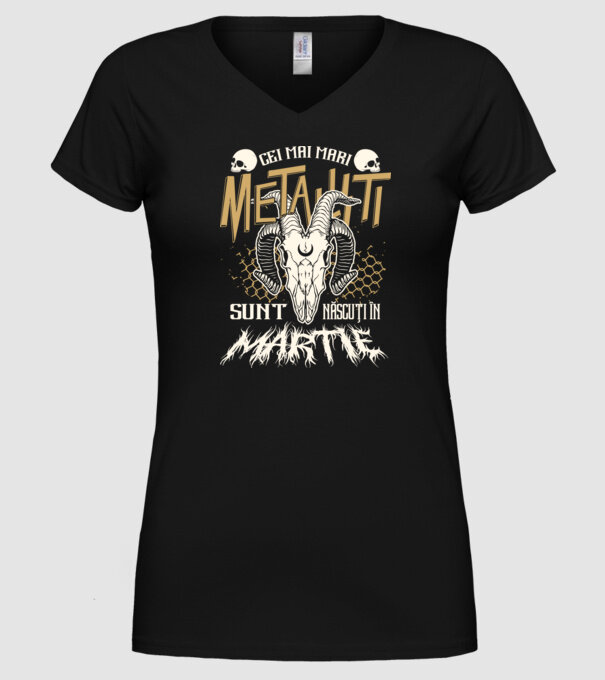 Cei mai mari metaliști sunt născuți în martie. model negru pe tricou