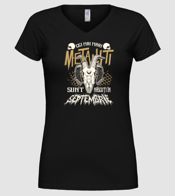 Cei mai mari metaliști sunt născuți în septembrie. model negru pe tricou