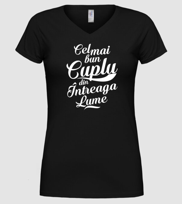 Cel mai bun cuplu din întreaga lume model negru pe tricou