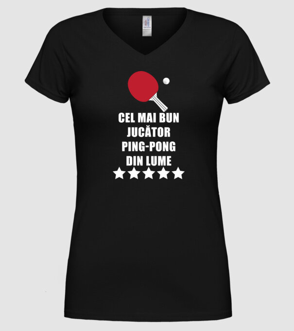 cel mai bun jucător ping-pong din lume model negru pe tricou