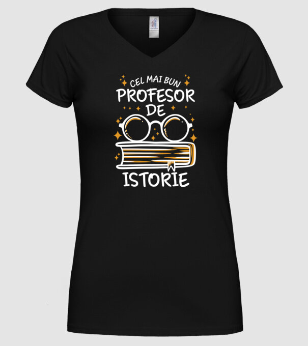Cel mai bun profesor istorie model negru pe tricou