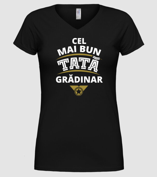 cel mai bun tată grădinar model negru pe tricou
