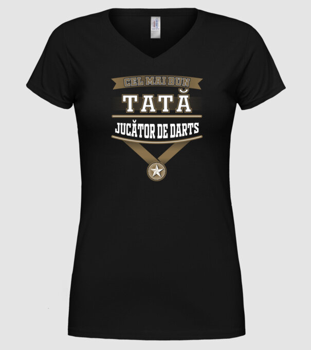 Cel mai bun tată jucător de darts model negru pe tricou