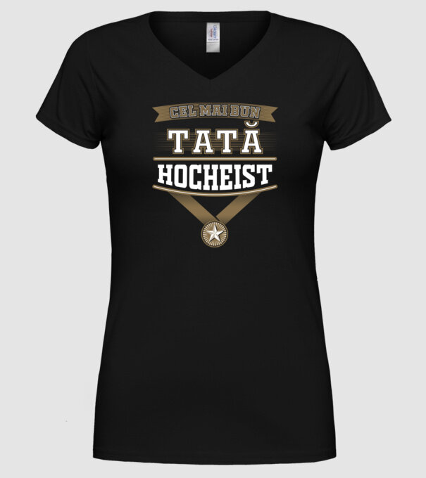 Cel mai bun tată hocheist model negru pe tricou