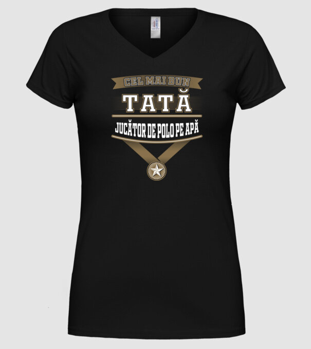 Cel mai bun tată jucător de polo pe apă model negru pe tricou