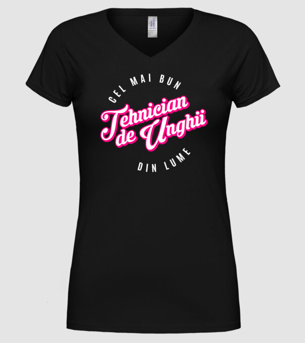 Cel mai bun tehnician de unghii din lume model negru pe tricou