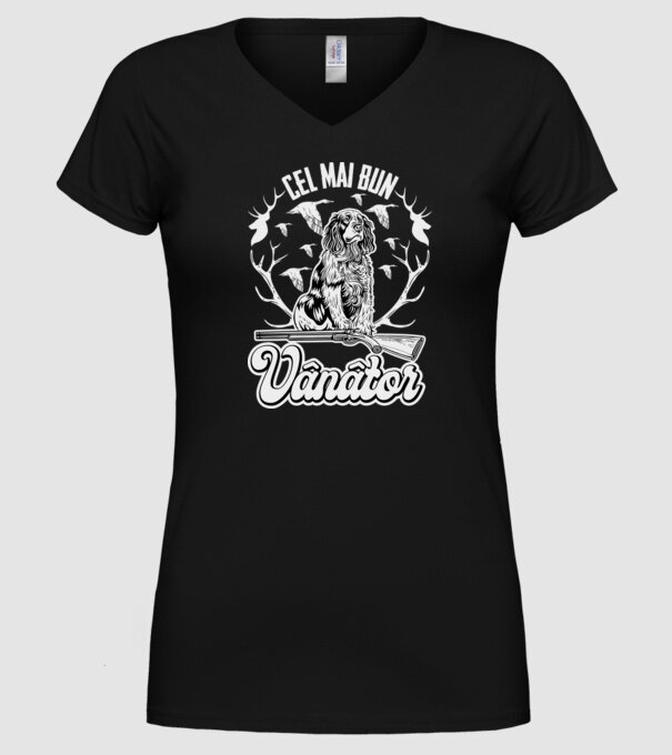 Cel mai bun vânător model negru pe tricou