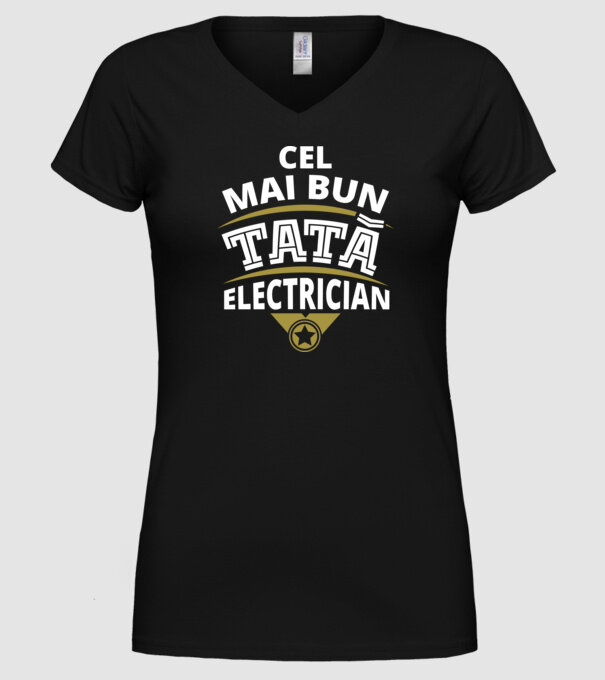 Cel mai bun tată electrician model negru pe tricou