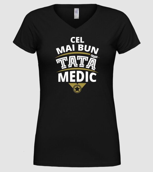 Cel mai bun tată medic model negru pe tricou