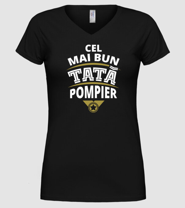 Cel mai bun tată pompier model negru pe tricou