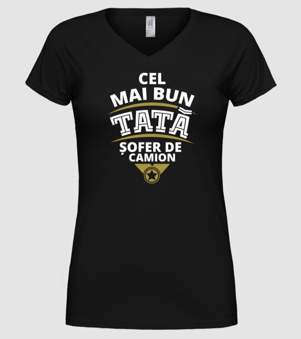 Cel mai bun tată șofer de camion model negru pe tricou