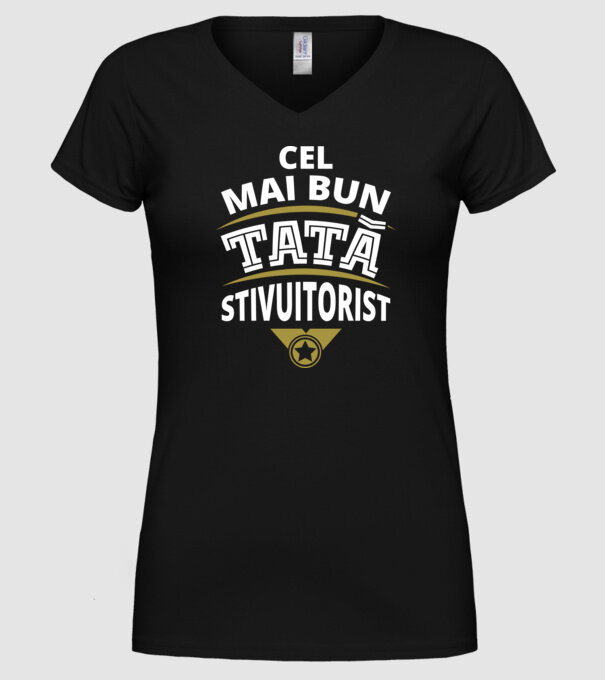 Cel mai bun tată stivuitorist model negru pe tricou