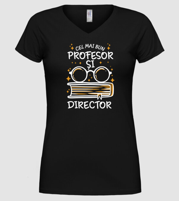 Cel mai profesor director model negru pe tricou