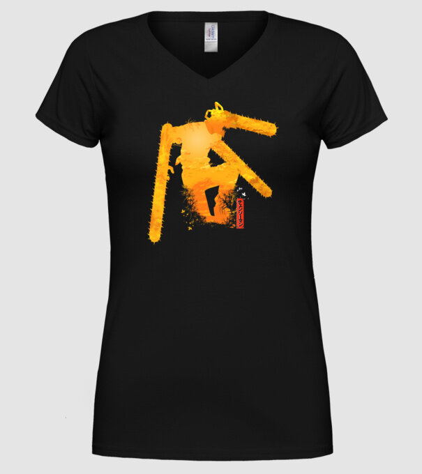 Chainsaw man Denji model negru pe tricou