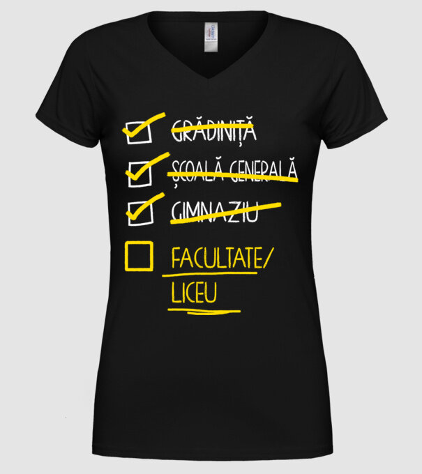Cheklist educație - Gimnaziu negru model negru pe tricou
