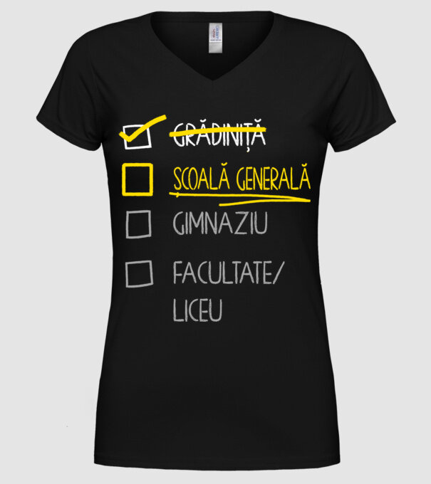 Cheklist educație - grădiniță negru model negru pe tricou