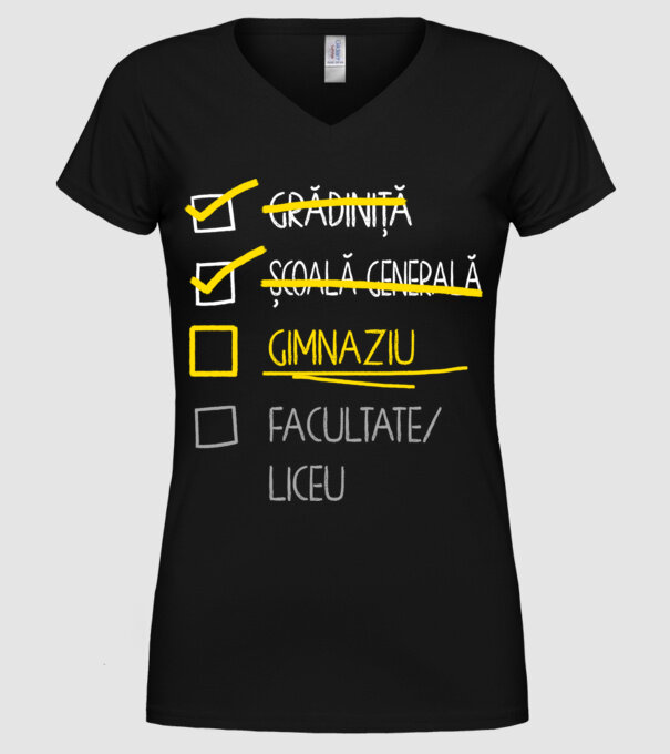 Cheklist educație - Școala primară negru model negru pe tricou