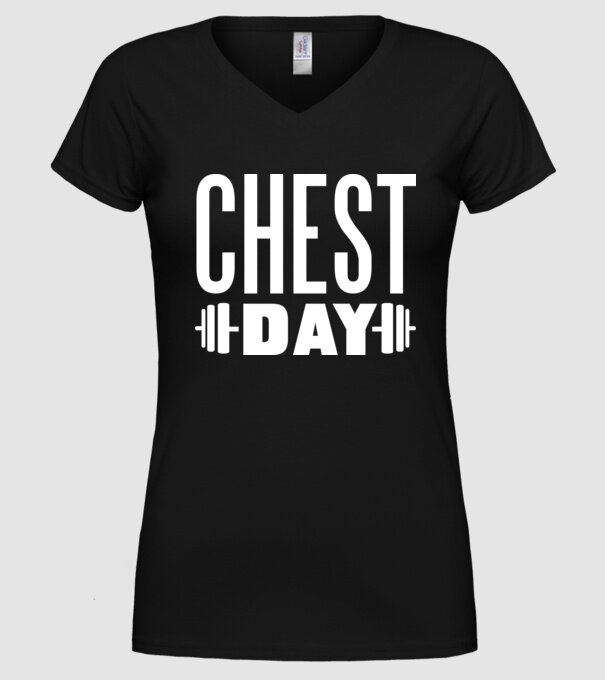 Chest day model negru pe tricou