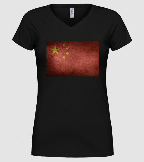 CHINA model negru pe tricou