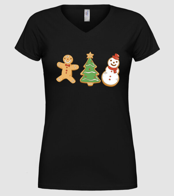 christmas cookies model negru pe tricou