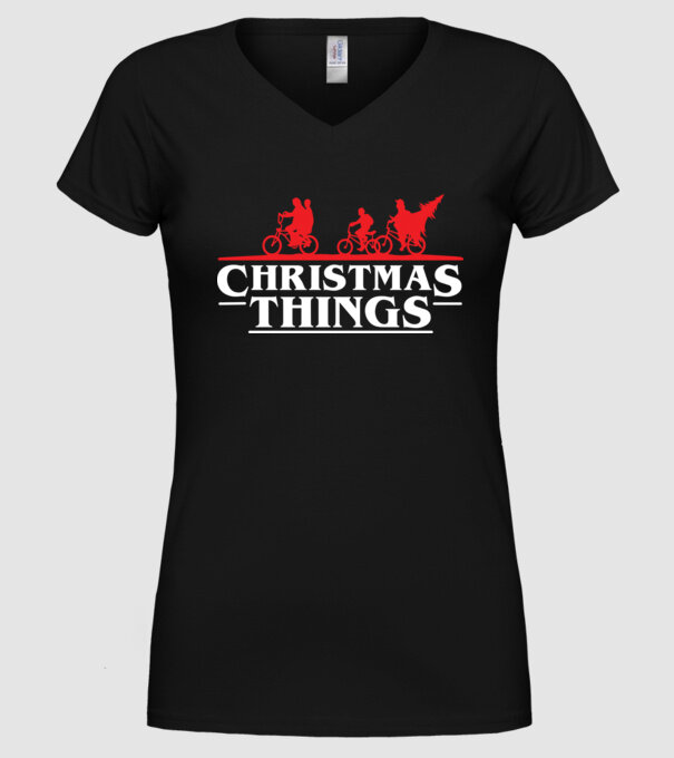 christmas things model negru pe tricou