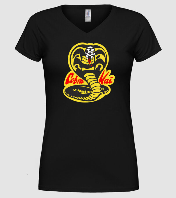 cobra kai logo model negru pe tricou