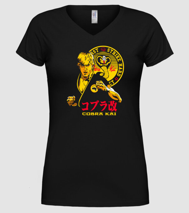 cobra kai poster model negru pe tricou