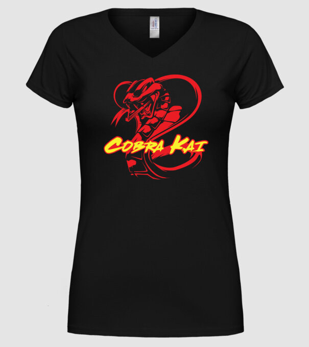 cobra kai simple model negru pe tricou