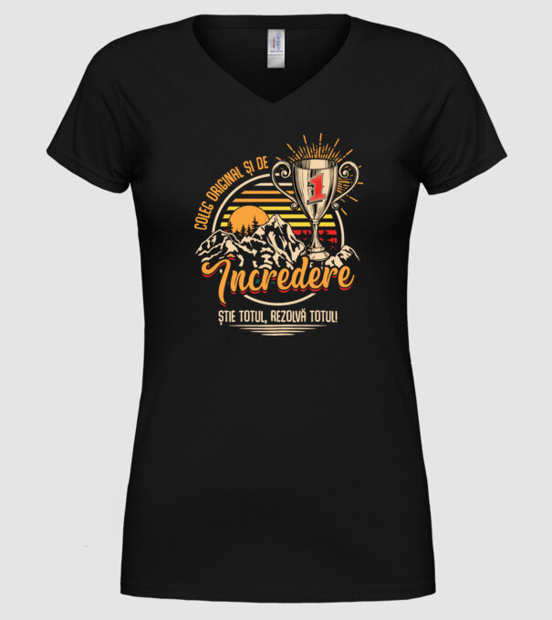coleg original și de încredere model negru pe tricou