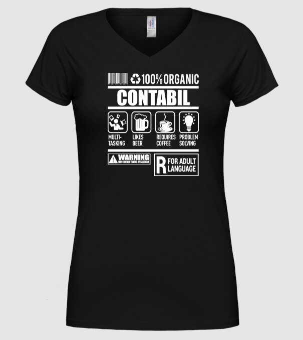 CONTABIL model negru pe tricou