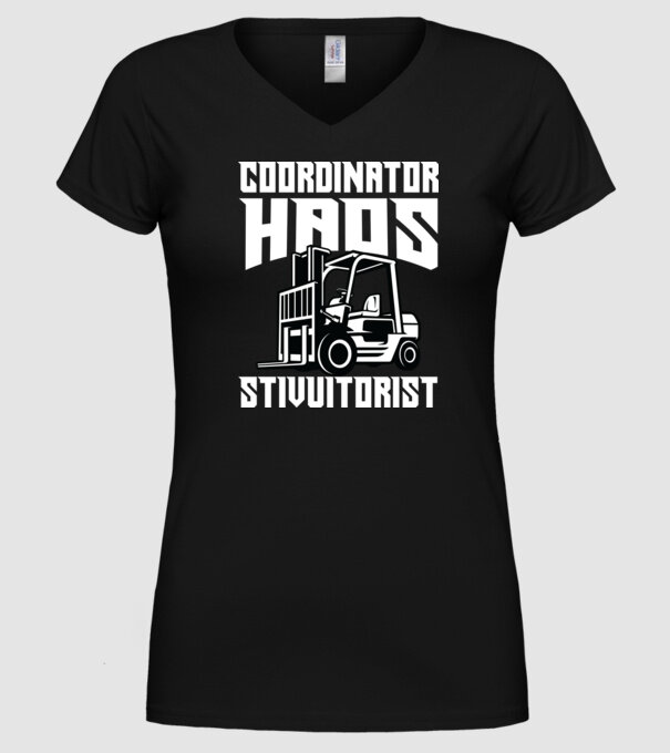 coordonator stivuitorist haos model negru pe tricou