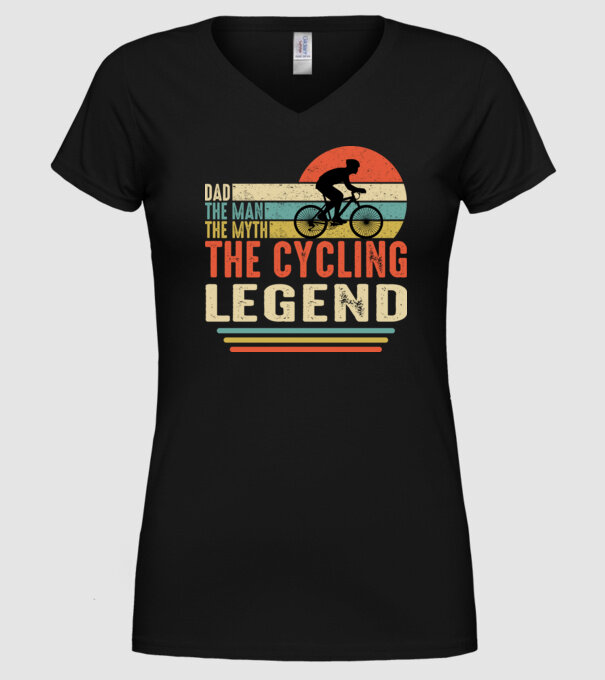 Dad the man, the myth, the cycling legend model negru pe tricou