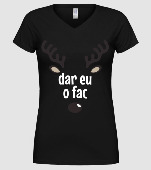 Dar eu o fac crăciun chiar căprioară Negru model negru pe tricou