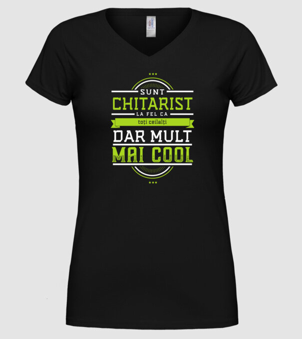 sunt chitarist, la fel ca toți ceilalți, dar mult mai cool model negru pe tricou
