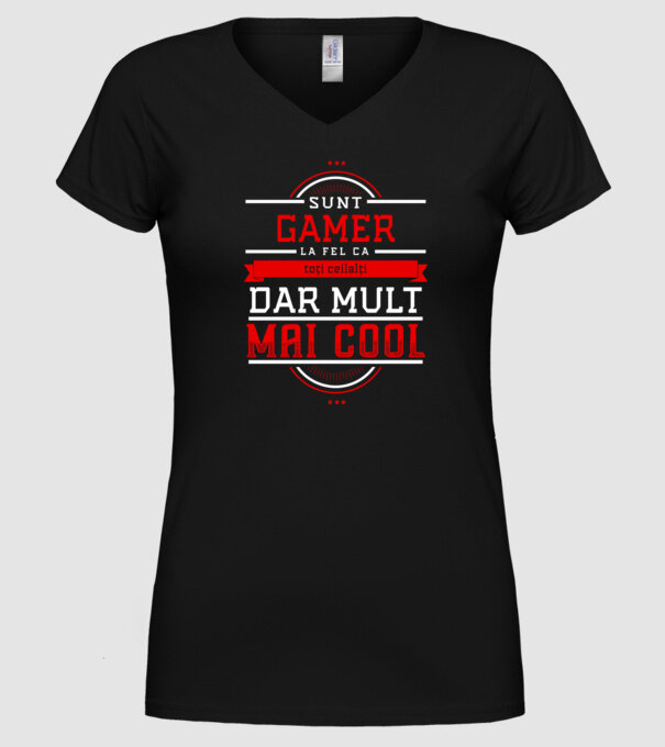 sunt gamer, la fel ca toți ceilalți, dar mult mai cool model negru pe tricou