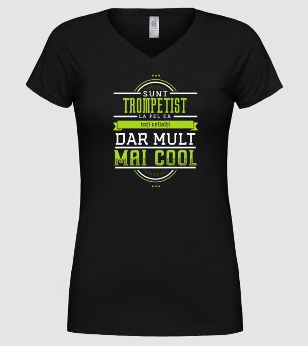sunt un trompetist, la fel ca toți ceilalți, dar mult mai cool model negru pe tricou