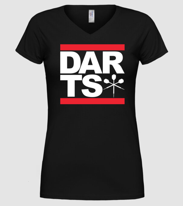 Darts DMC model negru pe tricou