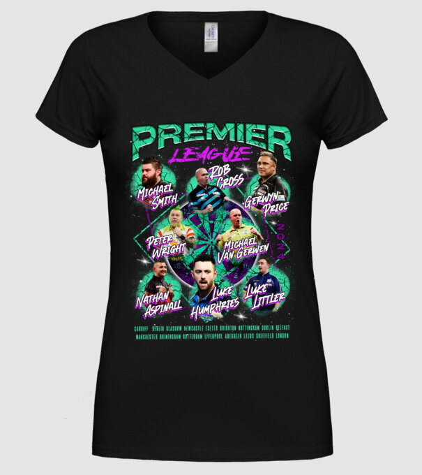 DARTS premier league 2024 model negru pe tricou