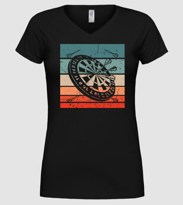 Darts vintage model negru pe tricou