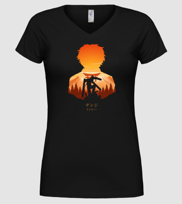 Denji model negru pe tricou