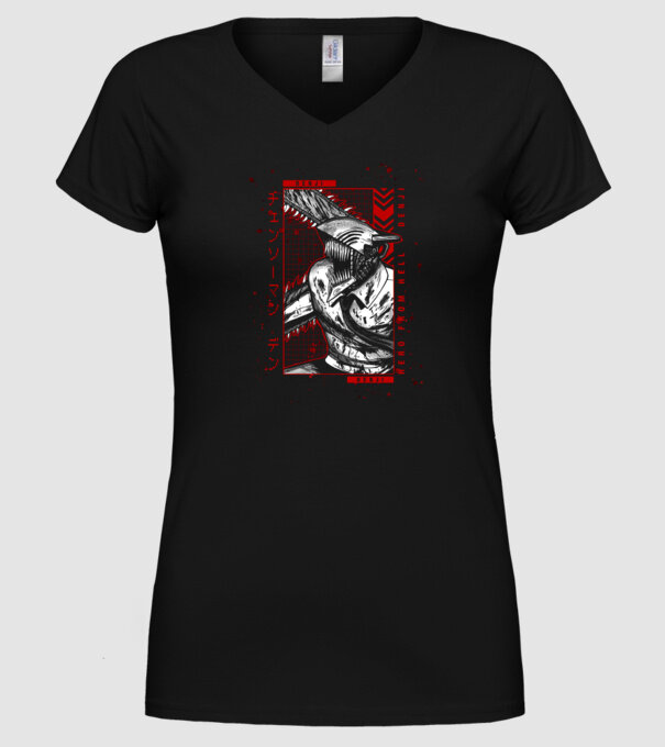 Denji Chainsaw man model negru pe tricou
