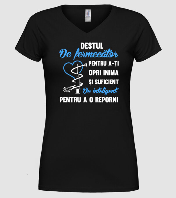 Destul de fermecător pentru a-ți opri inima și suficient de inteligent pentru a o reporni model negru pe tricou
